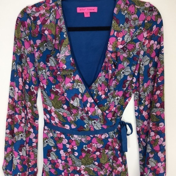 Betsey Johnson Very Cherry Wrap Dress Size 2 - Picture 6 of 11